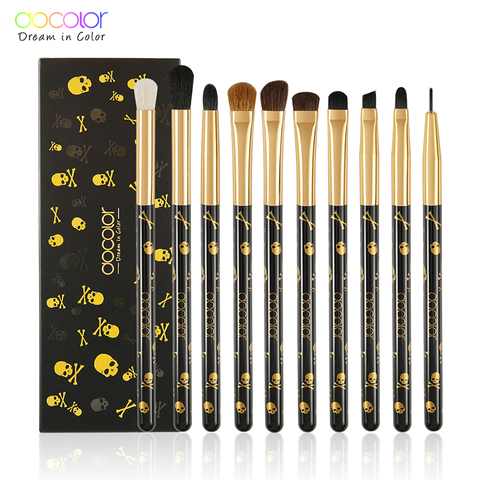 Docolor Pro pinceles de maquillaje conjunto de 10 Uds sombra de ojos delineador de ojos pestañas pinceles de maquillaje para cosméticos de belleza juego de brocha de ojo ► Foto 1/6