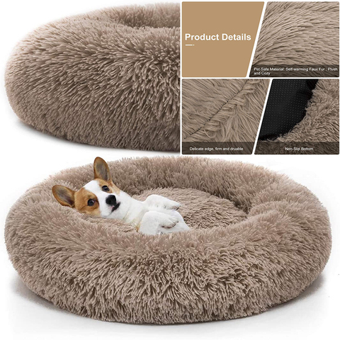 Cama redonda suave para perros y gatos, cojín ultra cómodo, lavable, sofá cálido de invierno para mascotas, superventas ► Foto 1/6