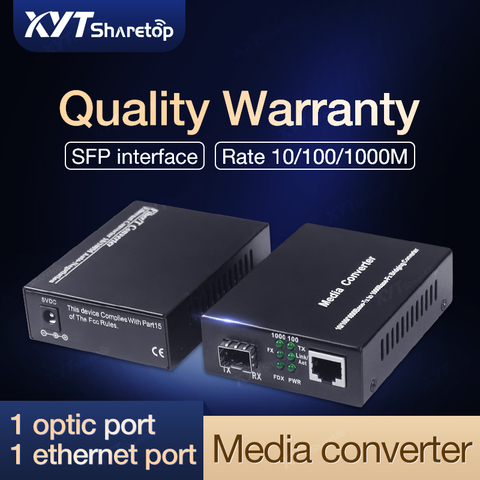 Convertidor de medios SFP 10/100/1000 convertidor de medios Base LC 20km convertidor de medios de fibra óptica ► Foto 1/6