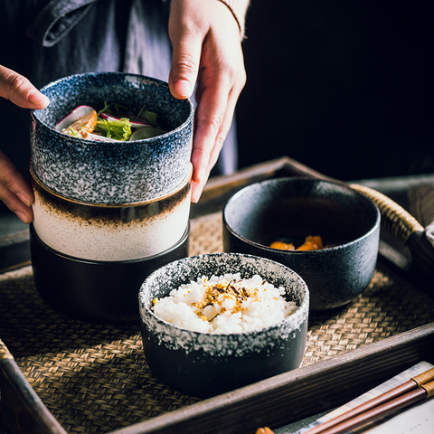 Tazón de arroz japonés creativo tazón de cerámica pequeño simple tazón de sopa hogar restaurante cuenco sazonador desayuno bowl ► Foto 1/5