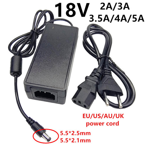 18 V universal AC DC 18 potencia de voltaje adaptador de alimentación 18 V 2A 3A 3.5A 4A 5A AC 100V 220V convertidor de 18 voltios adaptador ac/dc adaptador ► Foto 1/6