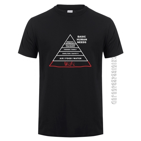 Divertido humanos necesita Internet Geek calcular T camisas de algodón de los hombres O cuello camiseta Wifi hombre Camiseta Top ► Foto 1/5