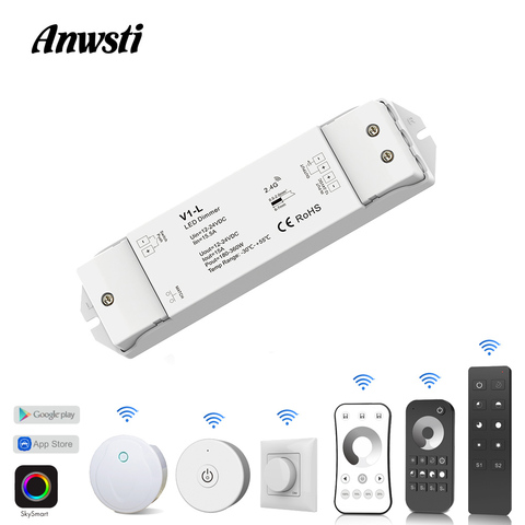 12V LED regulador de intensidad Wifi PWM de 2,4G inalámbrico remoto 24V DC 12V Wifi inteligente controlador Dimmer para cinta de LED de único Color ► Foto 1/6