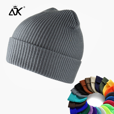 Sombreros Unisex Beanie 24 colores mujer invierno acanalada Gorros Hip Hop gorro para mujer gorro Casual liso de punto Gorros de otoño ► Foto 1/6