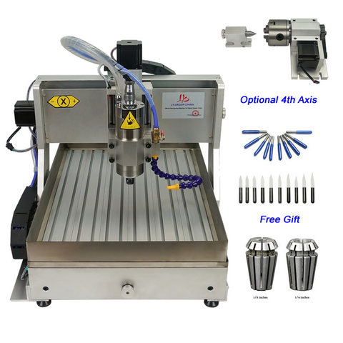 4 ejes 1,5 kW USB CNC Router 3020 Metal máquina de corte CNC de tanque de agua ► Foto 1/6