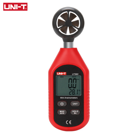 UNI-T-probador de velocidad de viento Digital UT363 UT363BT, Mini Anemómetro con Sensor retroiluminación LCD de 0-30 m/S, medidor de temperatura ► Foto 1/6