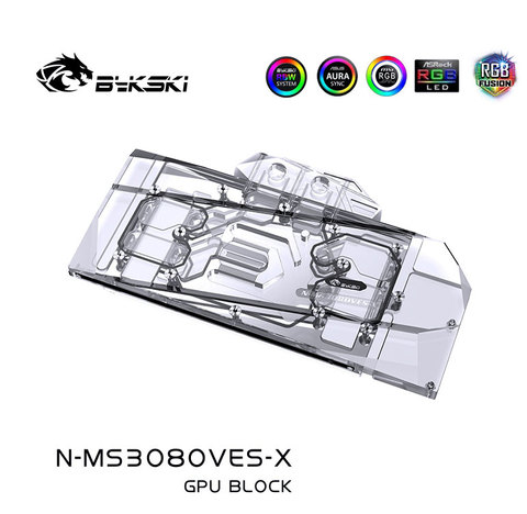 Bykski bloque de agua uso para MSI RTX3080 Ventus 3X10G/OC/RTX3090 Ventus GPU tarjeta/tarjeta de la cubierta completa de bloque para radiador/A-RGB/RGB ► Foto 1/6