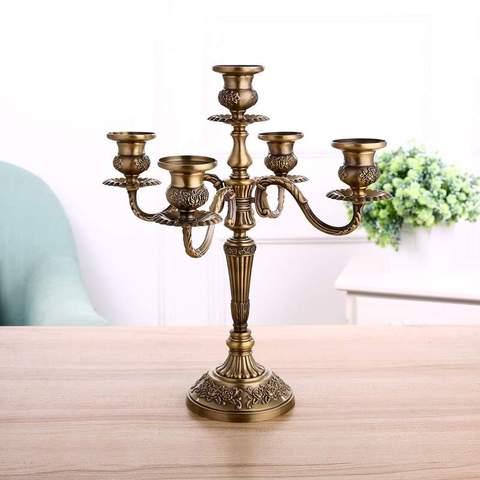 Nuevo candelabro de bronce de Metal 5-armas/3 vela de brazos de boda decoración candelabros evento vela MESA CENTRO DE MESA ► Foto 1/6