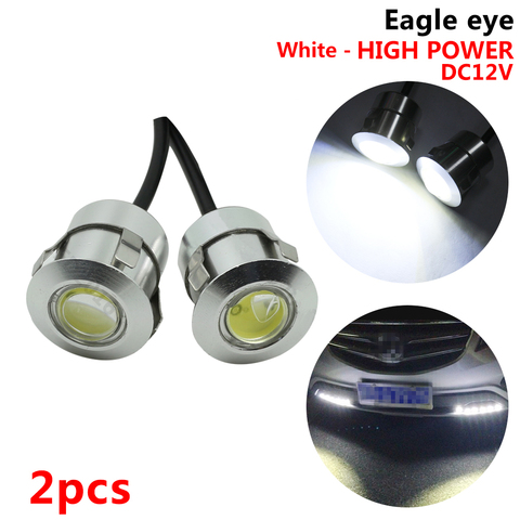 2 uds Radar LED ojo de águila luz blanca pura bombillas 12V 9W luces de circulación diurna coche de marcha atrás para automóvil inversa luz lámparas ► Foto 1/6