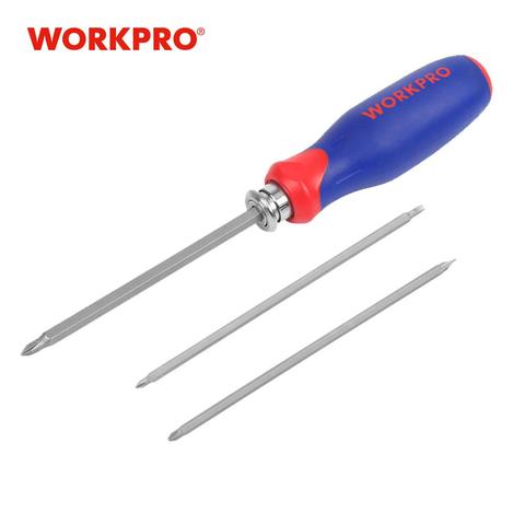 WORKPRO-Juego de destornilladores domésticos 6 en 1, conjunto de puntas, torx, hexagonal, ranurada, Phillips bits con telescópica ► Foto 1/6