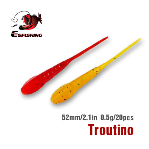 KESFISHING-SEÑUELOS DE 20 piezas Iscas artificiales trutino, 52mm, señuelo suave para Pesca de hielo, gusano Souple, cebos de silicona, señuelo de agua superior ► Foto 1/6