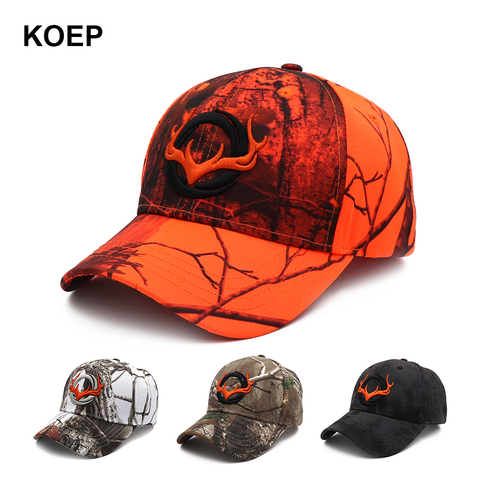 KOEP-gorra de béisbol de camuflaje para hombre, sombrero para jungla, 3D, cabeza de ciervo, senderismo, caza al aire libre, novedad de 2022 ► Foto 1/6