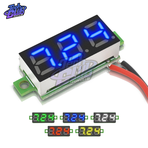 Mini voltímetro Digital, medidor de voltaje de 0,28 pulgadas, 2,5 V-30V, pantalla LED, voltímetro Digital, rojo, verde, azul y amarillo ► Foto 1/1