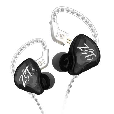 KZ ZST X 1BA + 1DD en-oído auriculares híbrido Unidad de auriculares con graves de alta fidelidad deportes DJ auricular con chapados en plata Cable de auriculares para ZSTX ZSN ► Foto 1/6