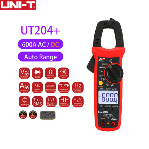 Pantalla Digital LED de UNI-T, medidor de abrazadera de alta precisión, voltaje de corriente de frecuencia de capacitancia máximo/MIN, medidor de serie UT204 ► Foto 1/6