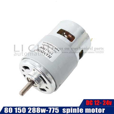 Motor de husillo eléctrico con rodamiento de dos bolas, 775 DC12 24V, para taladro, 80W, 150W, 200w, 288W, motor de cortacésped ► Foto 1/6