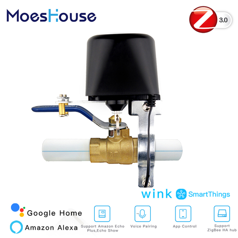 ZigBee-controlador inteligente de válvula de agua y Gas, Control por voz con aplicación remota Echo Plus, Alexa y funciona con Google Home, 3,0 ► Foto 1/6
