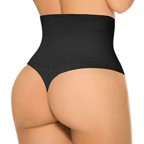 Bragas negras de cintura alta para mujer, ropa interior Sexy, lencería de talla grande, bragas de S-3XL ► Foto 1/4