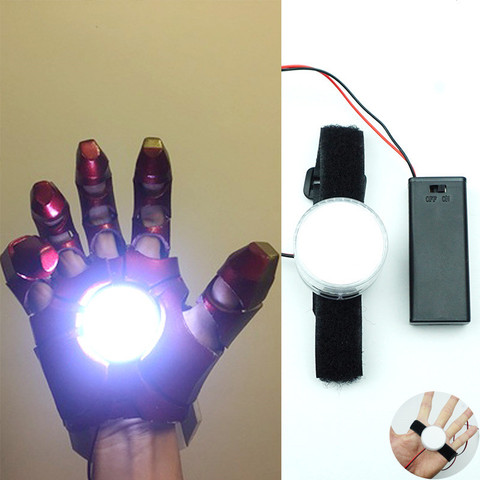 Luz LED controlada para manualidades, accesorios de lámpara de mano, accesorios de Cosplay para Halloween, para Iron Man, Tony Stark, guante, Palma de luces, 1:1 ► Foto 1/6