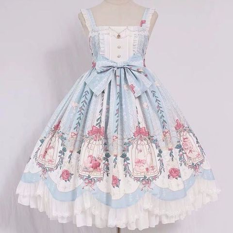 Vestido de Lolita lolita dulce jaula sueño Colgante con cadena de cuentas de la onda vestido jsk retro vestido victoriano chica kawaii gothic lolita ► Foto 1/5