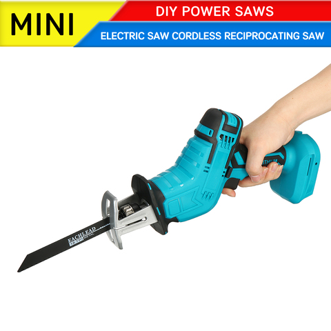 Minisierra eléctrica inalámbrica, herramienta de sierra recíproca con 4 cuchillas de carpintería, bricolaje, para batería Makita de 18V ► Foto 1/6