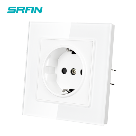 SRAN-Toma de corriente de pared estándar europeo, Panel de cristal blanco, enchufe CA 110 ~ 250V 16A, fabricante de F601-GR01 ► Foto 1/6