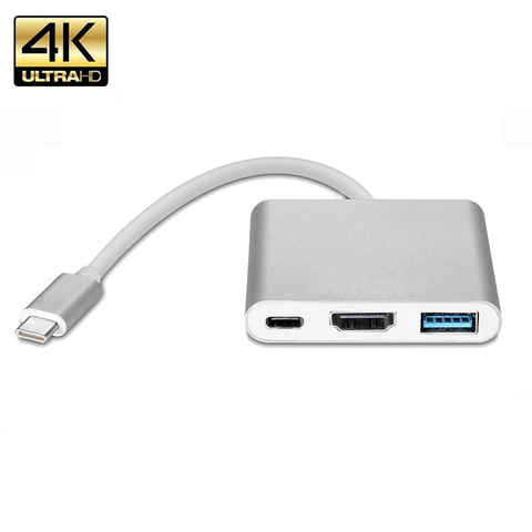 Extensor de USB-C Hub Thunderbolt 3, Adaptador tipo C con USB a HDMI, 4K, base de USB-C con carga PD para MacBook Pro/Air 2022, novedad ► Foto 1/6