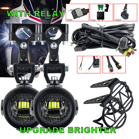 Lámpara brillante mejorada para motocicleta, luces auxiliares antiniebla para BMW R1200GS, F800GS, F700GS, F650, K1600, 40W, 6000K ► Foto 1/6