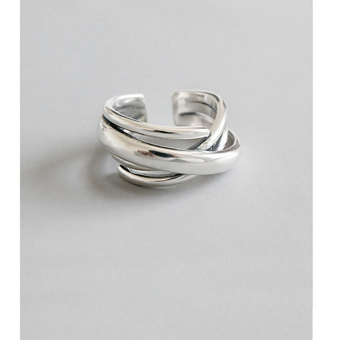 925 anillos de plata esterlina para mujer, joyas irregulares geométricas ajustables bohemias, joyería S-R406 ► Foto 1/6