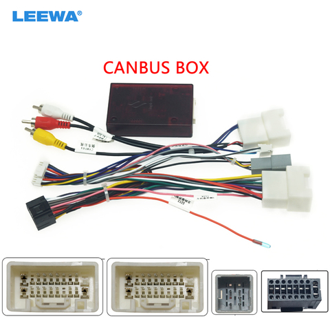 LEEWA-arnés de cableado de Audio de 16 pines para coche, caja Canbus para Mitsubishi Pajero Outlander, adaptador de cable de instalación estéreo posventa ► Foto 1/6