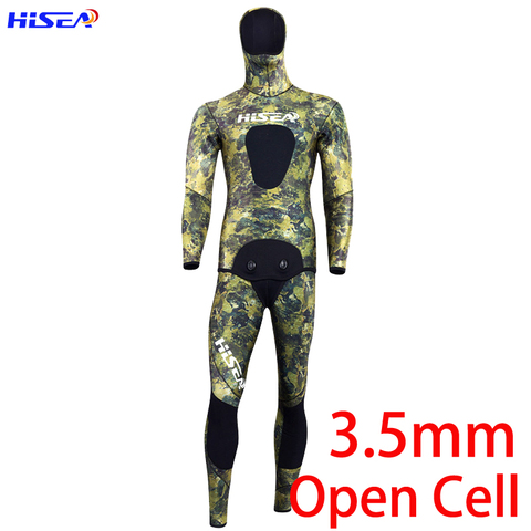 Traje submarinismo Neopreno de 3,5mm Hisea, traje de pesca submarina de camuflaje para hombres, traje de buceo, traje de pesca yamamoto, traje húmedo para hombres xxxl ► Foto 1/6