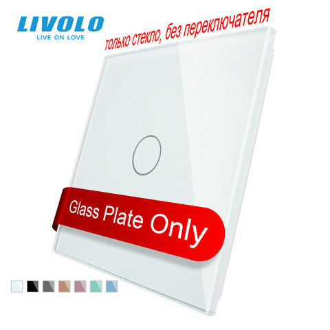 Livolo de lujo blanco de perlas de cristal de vidrio estándar de la UE Único Panel de vidrio para 1 pared táctil interruptor VL-C7-C1-11 (4 colores) ► Foto 1/6