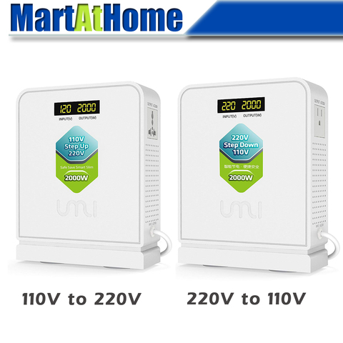 Convertidor de voltaje de 2000W, transformador de viaje de 220V a 110V, reductor/110V a 220V ► Foto 1/6