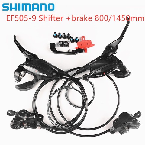 Shimano-Interruptor de palanca de freno de disco hidráulico para bicicleta de montaña, Cable interno M315, 800/1450mm, EF505 BR-M315, 3x9, 3x8 velocidades ► Foto 1/6