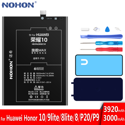 NOHON-Batería de repuesto para Huawei Honor 10, 8, 9 Lite, P20, P9, P10 Lite, HB366481ECW, HB396285ECW, alta capacidad ► Foto 1/5