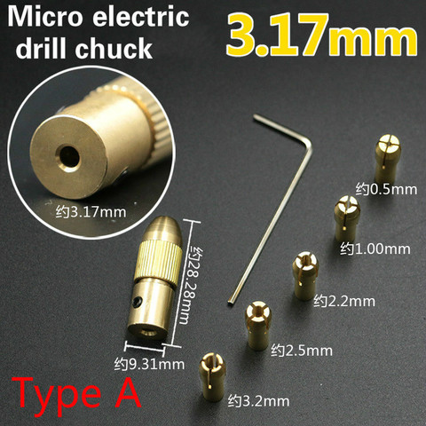 6 unids/set eléctrico del eje del Motor Mini taladro Chuck accesorio 0,5-3,2mm pequeño broca Micro Chuck fijación dispositivo ► Foto 1/6