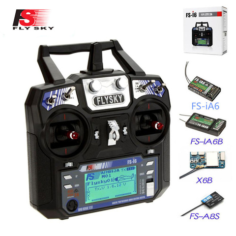 Flysky-transmisor de FS-i6 con mando a distancia para Dron, receptor de Radio FPV, FS I6 2,4G 6CH AFHDS RC con iA6B X6B A8S R6B iA6 ► Foto 1/6