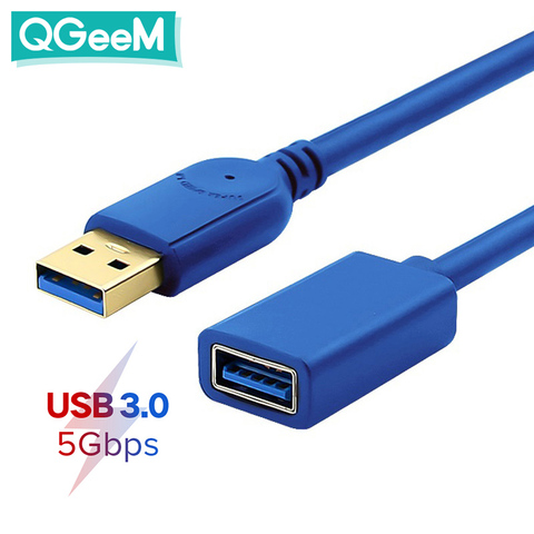 QGeeM Cable de extensión USB supervelocidad USB 3,0 Cable macho a hembra 1m 2m 3m sincronización de datos USB 2,0 extensor extensión de Cable USB ► Foto 1/6