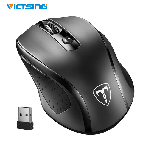 VicTsing-Ratón inalámbrico para videojuegos 2400 DPI, mouse sin cables de 2.4G ajustable con 6 botones y nano receptor para ordenador/portátil ► Foto 1/6