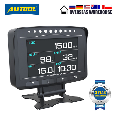 AUTOOL-pantalla frontal para coche X50 PRO OBDII HUD, medidor de velocidad, escáner, velocímetro multifunción para automóvil con diagnóstico de fallos ► Foto 1/6