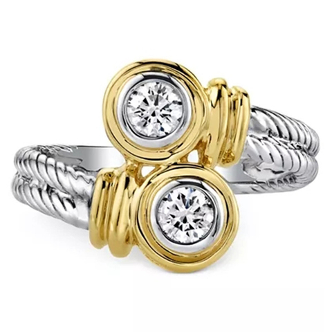 Huitan-anillo entrelazado con diseño de cremallera para mujer, sortija versátil para dedo, anillos de aniversario con estilo, joyería para mujer ► Foto 1/5