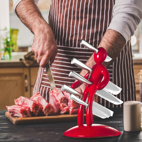 Bloque de soporte para cuchillos humanoide, soporte para cuchillos, soporte para cuchillos de cocina, organizador de accesorios ► Foto 1/1