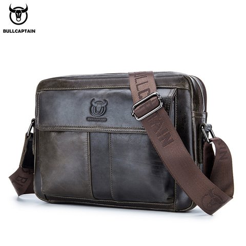 BULLCAPTAIN-Bolsos bandoleras de piel para hombre, de gran capacidad Maletín de negocios, diagonal, informal, nuevo, 2022 ► Foto 1/6