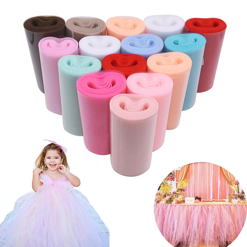 6 pulgadas 25 yardas rollo de tul carrete para tela Tutu fiesta bebé ducha papel de regalo de cumpleaños decoraciones de la boda de Evento de Navidad suministros ► Foto 1/6