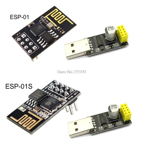 Adaptador programador ESP01 UART GPIO0 ESP-01, adaptador ESP8266 CH340G USB a ESP8266, módulo de placa de desarrollo inalámbrico Wifi en serie ► Foto 1/6