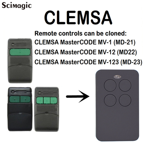 mando garaje MD-77 MANDO DE GARAJE COMPATIBLE CLEMSA MASTERCODE MV-1 MV-12 MV-123 MV1 MV12 control remoto 433mhz GARAJE MANDO transmisor mandos a distancia de puertas de garage ► Foto 1/6