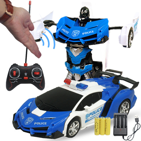 Coche de juguete eléctrico con Control remoto para niños, coche de juguete con detección de gestos, transformación de 24cm, Control remoto, para niños, Y155 ► Foto 1/6