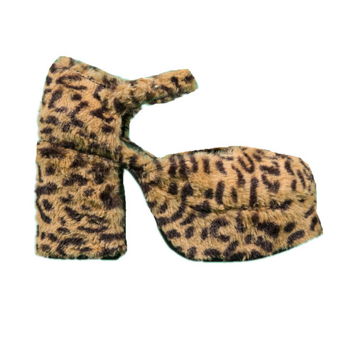 Zapatos de tacón alto con plataforma de piel de leopardo para mujer, punta redonda, para Cosplay de Lolita, Halloween, cuero Real, novedad de 2022 ► Foto 1/6