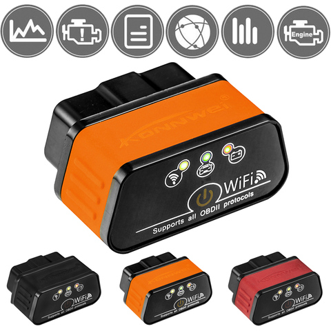 OBD2 escáner coche Android IOS Wifi para Citroen Audi Seat Fiat Jaguar Skoda Datsun Dacia ELM327 V1.5 PIC18F25K80 herramientas de diagnóstico ► Foto 1/6