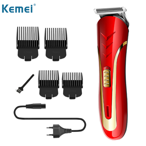 Kemei-cortadora de pelo profesional 3 en 1 para hombre, Maquinilla de cortar el pelo de barbero, eléctrica, inalámbrica, con enchufe europeo ► Foto 1/6